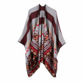 Women's Vintage Poncho Cape Open Front V Cut Reversible Oversized Blanket shawls and wraps